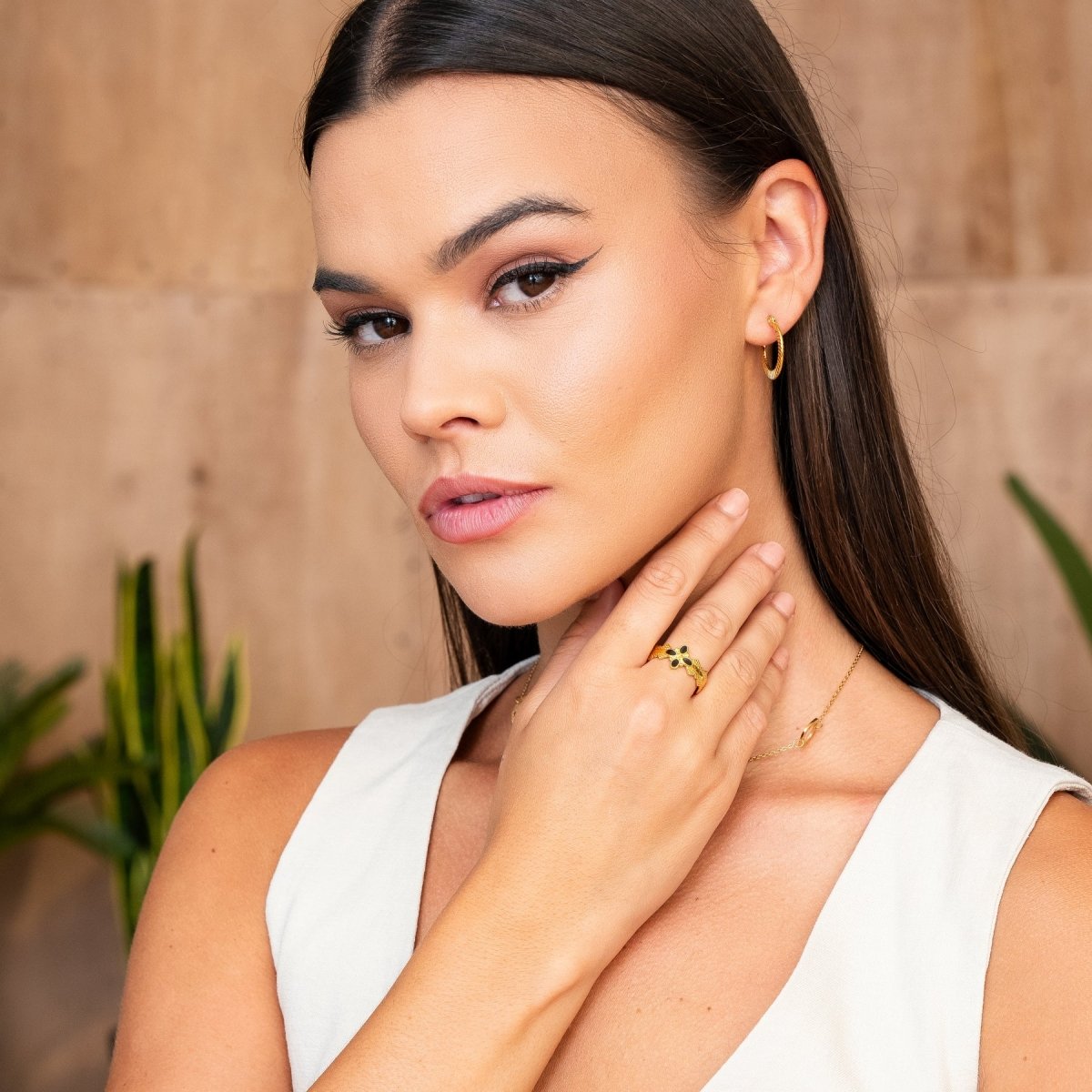 Adjustable Blossom Ring Plated in 18K Gold