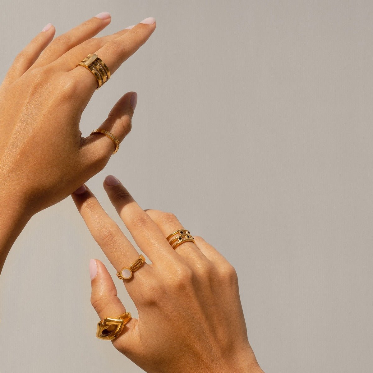 Adjustable Ring Melina Plated in 18K Gold