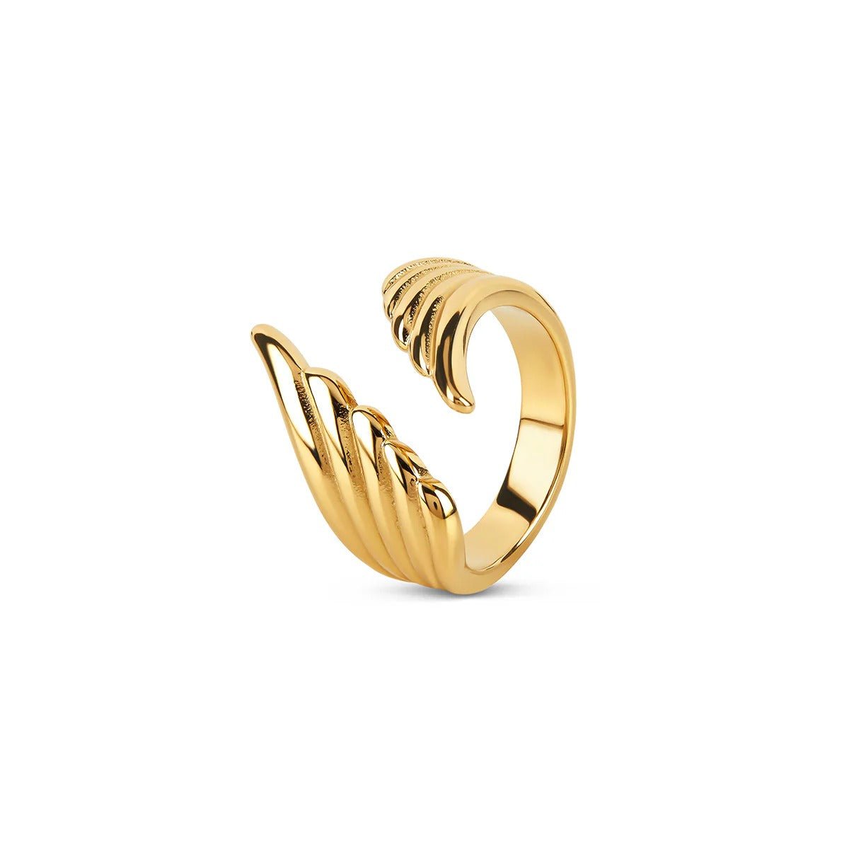 Adjustable Freedom Wings Ring Plated in 18K Gold