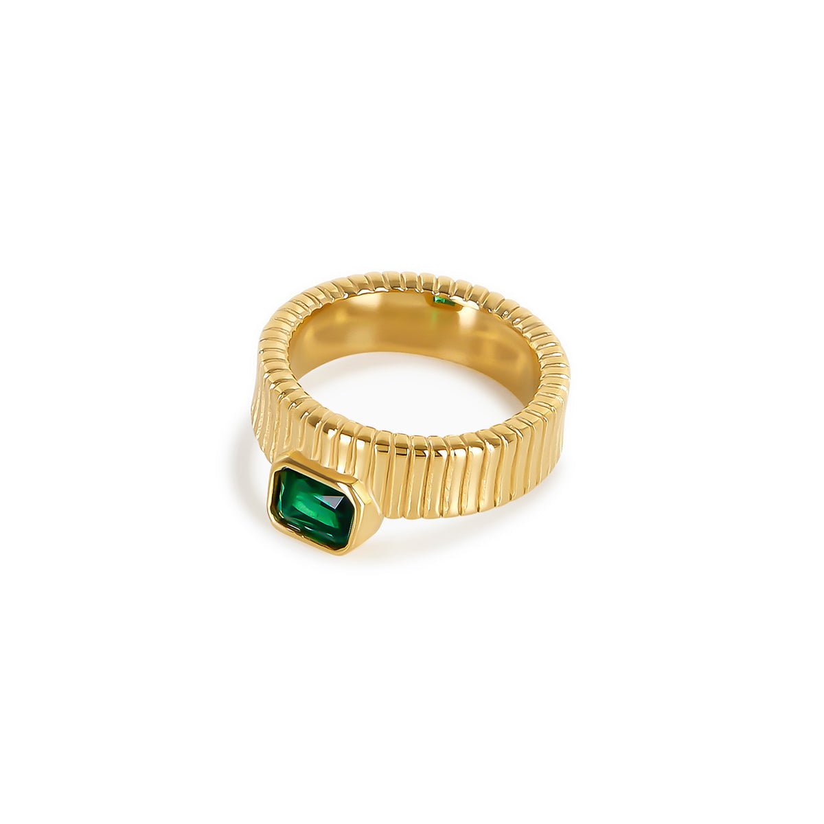 Capri Emerald Ring Plated in 18k Gold