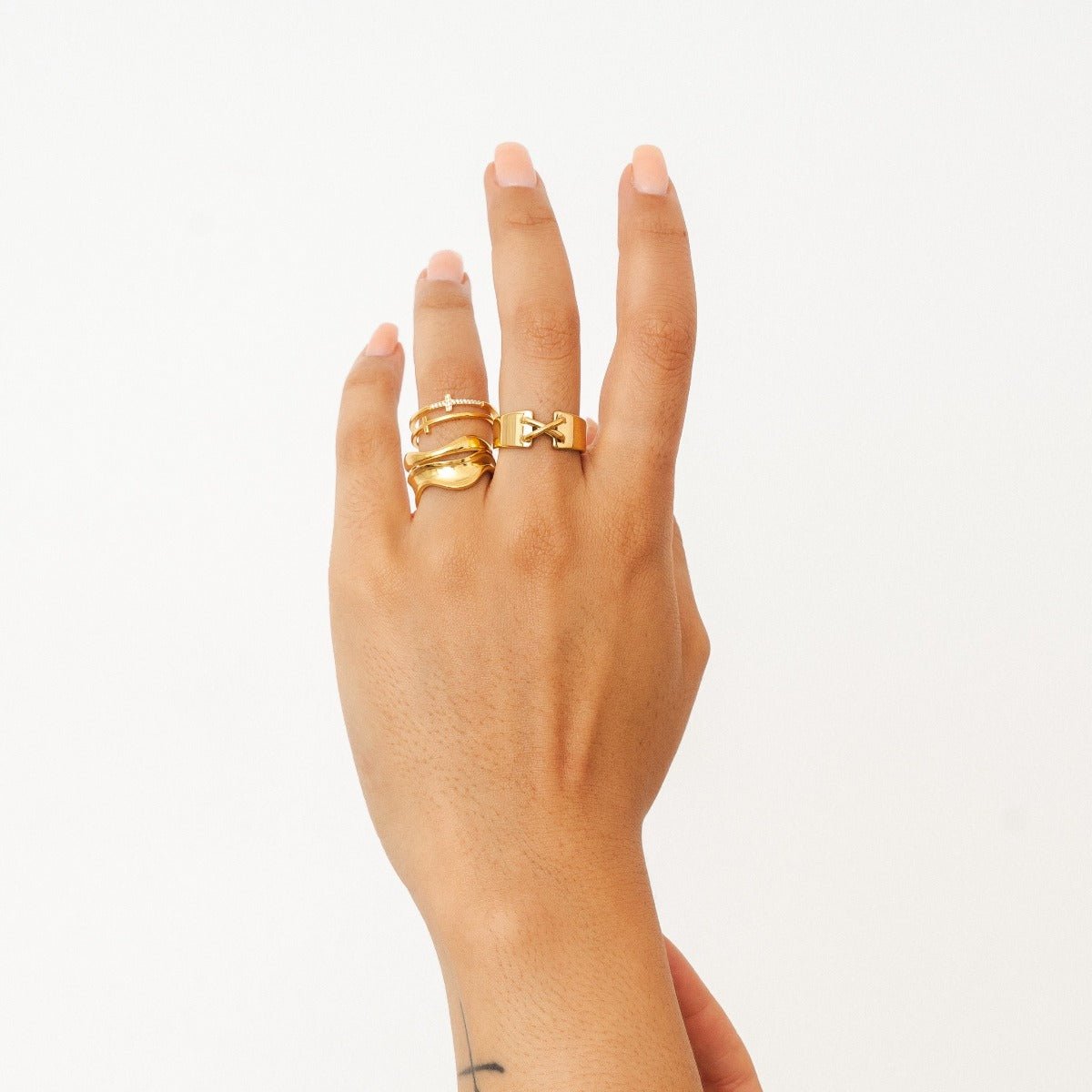 Gold Plated 18k Cross Ring