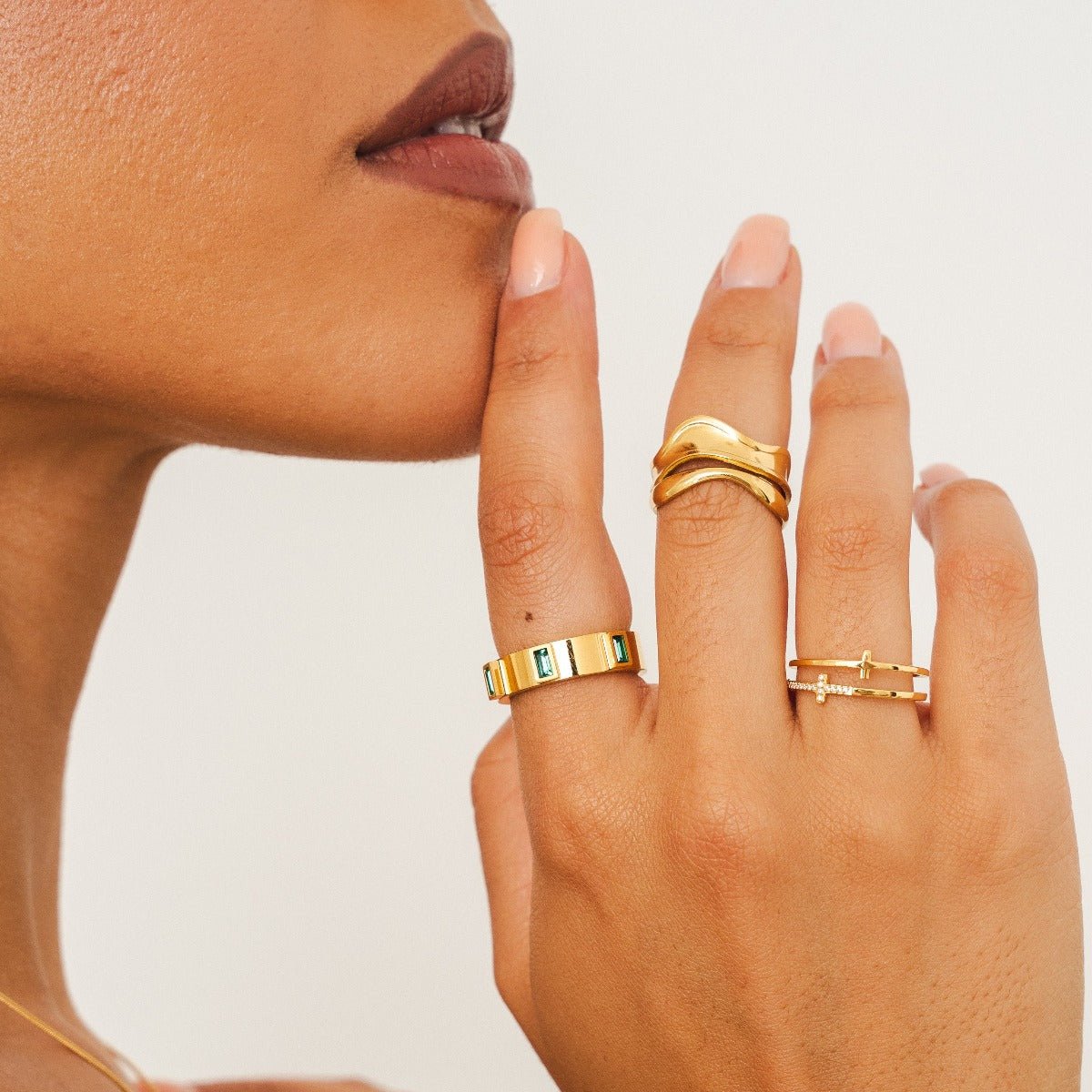 Gold Plated 18k Cross Ring