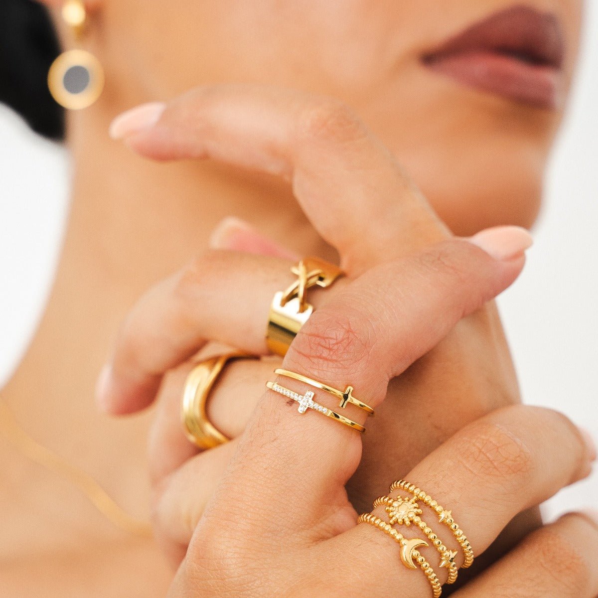 Gold Plated 18k Cross Ring