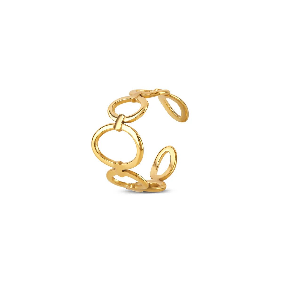 Adjustable Hollow Links Ring Plated in 18K Gold