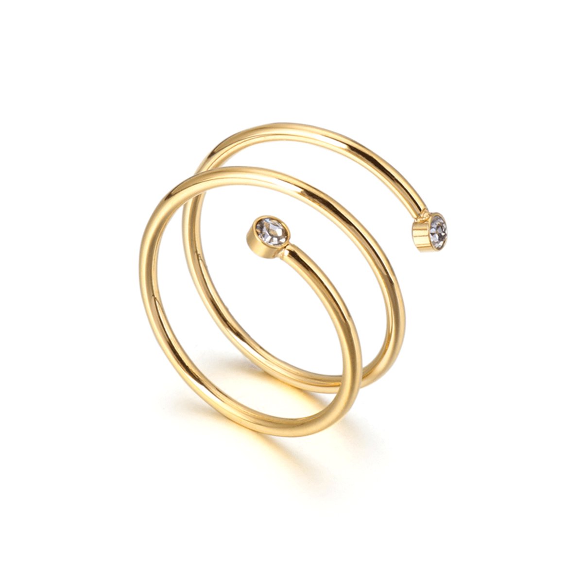 Spiral Fine Ring Plated in 18K Gold