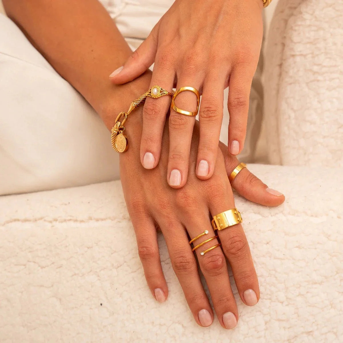 Spiral Fine Ring Plated in 18K Gold