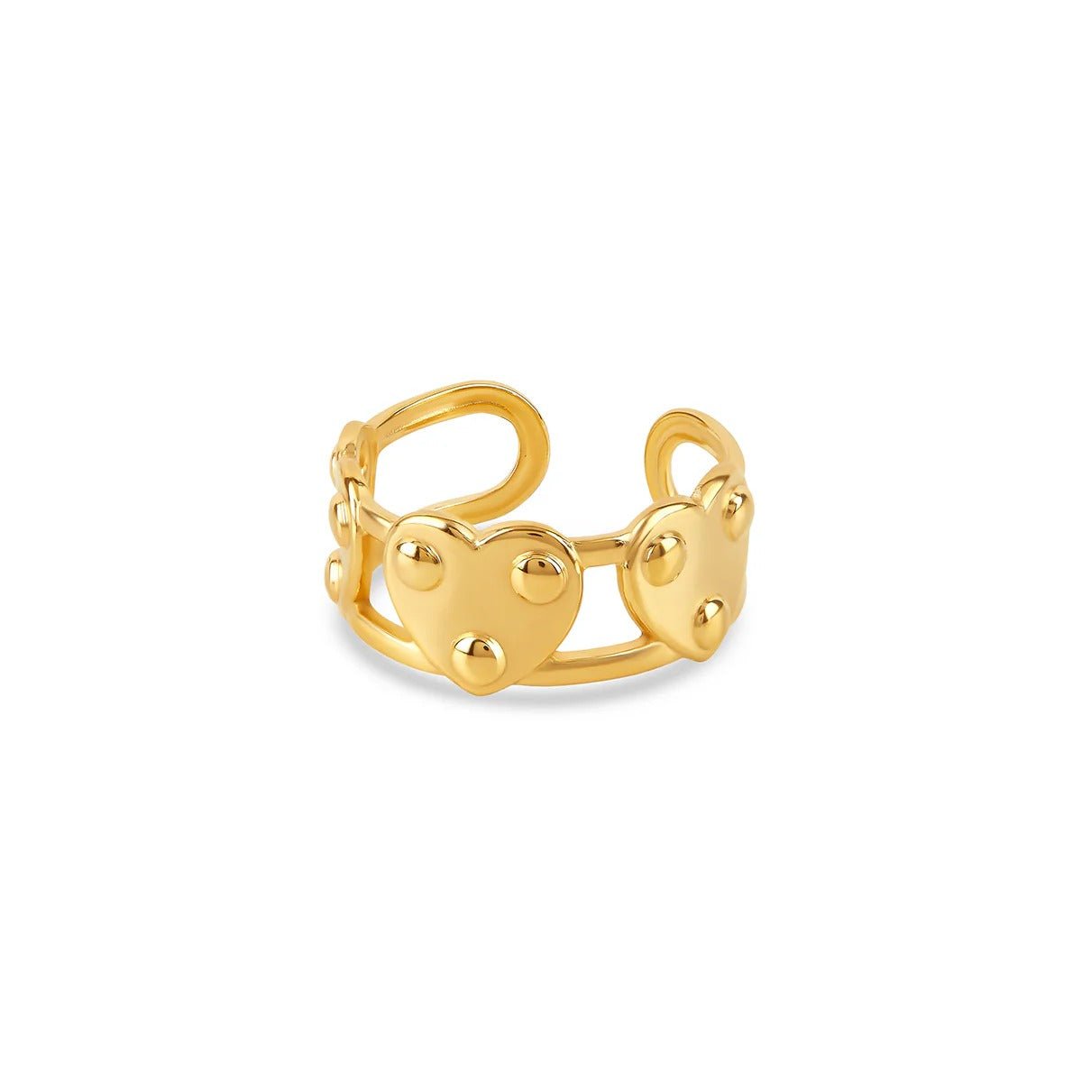 Eternal Heart Adjustable Ring Plated in 18K Gold