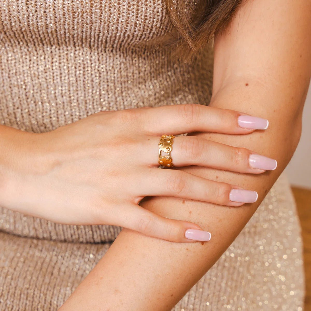 Eternal Heart Adjustable Ring Plated in 18K Gold