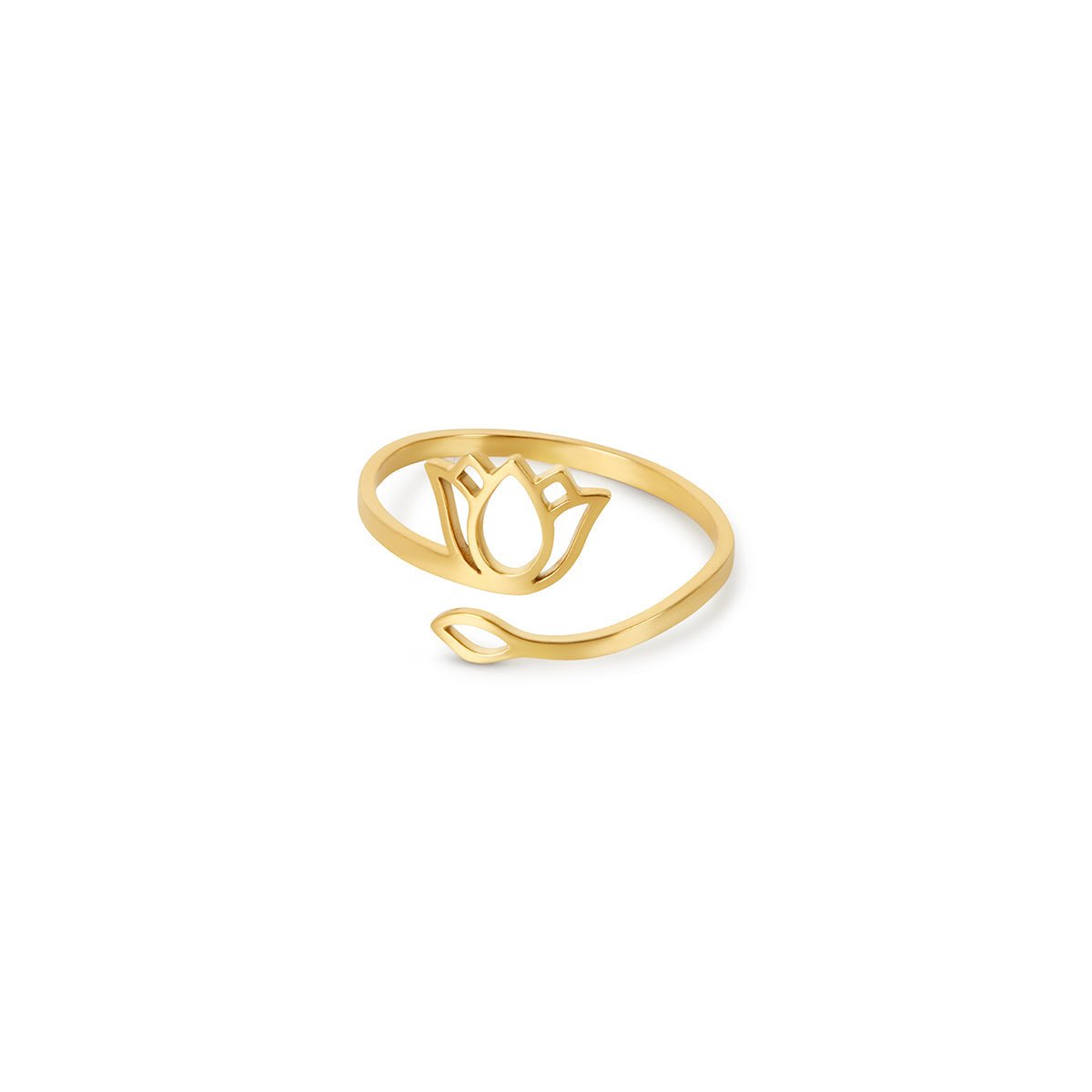 Lotus Flower Ring Plated in 18K Gold