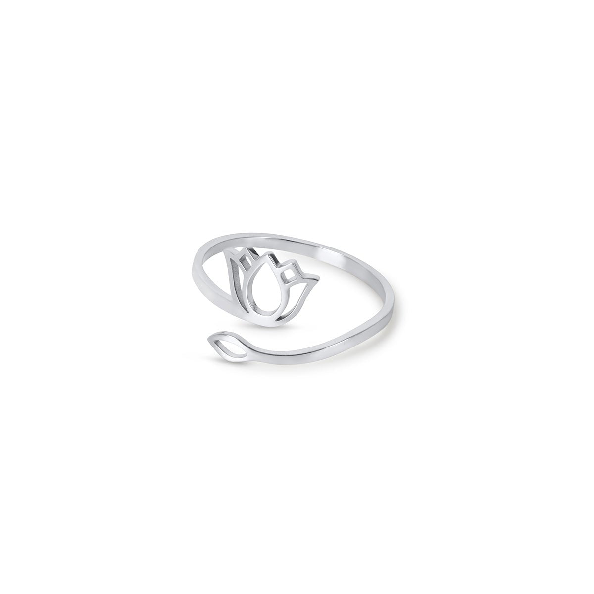 Lotus Flower Ring - Silver