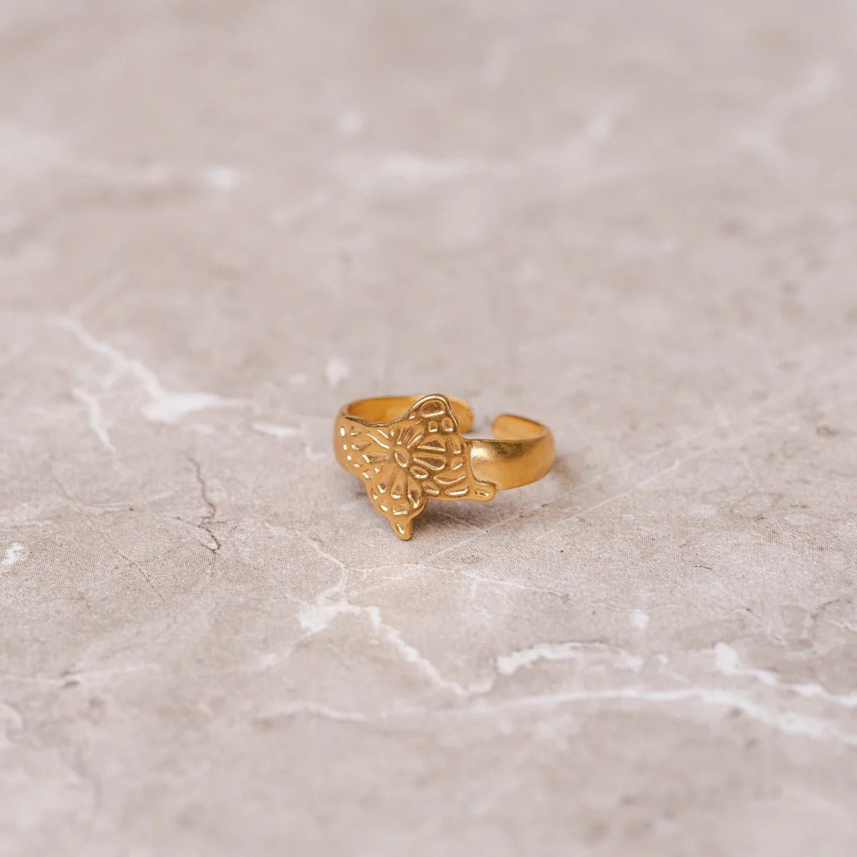 Flora Adjustable Ring Plated in 18K Gold