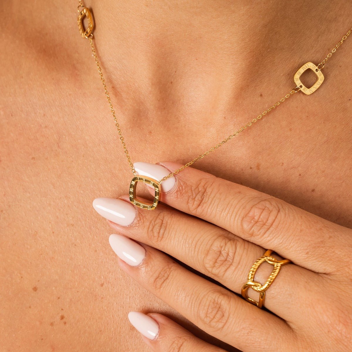 Anel Link Ajustável Banhado em Ouro 18k