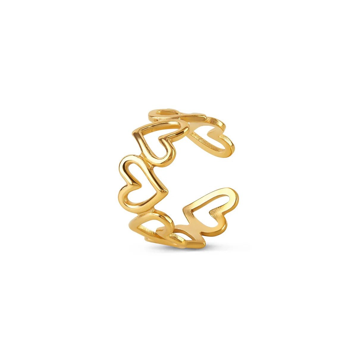 Adjustable Love Cutout Ring Plated in 18K Gold