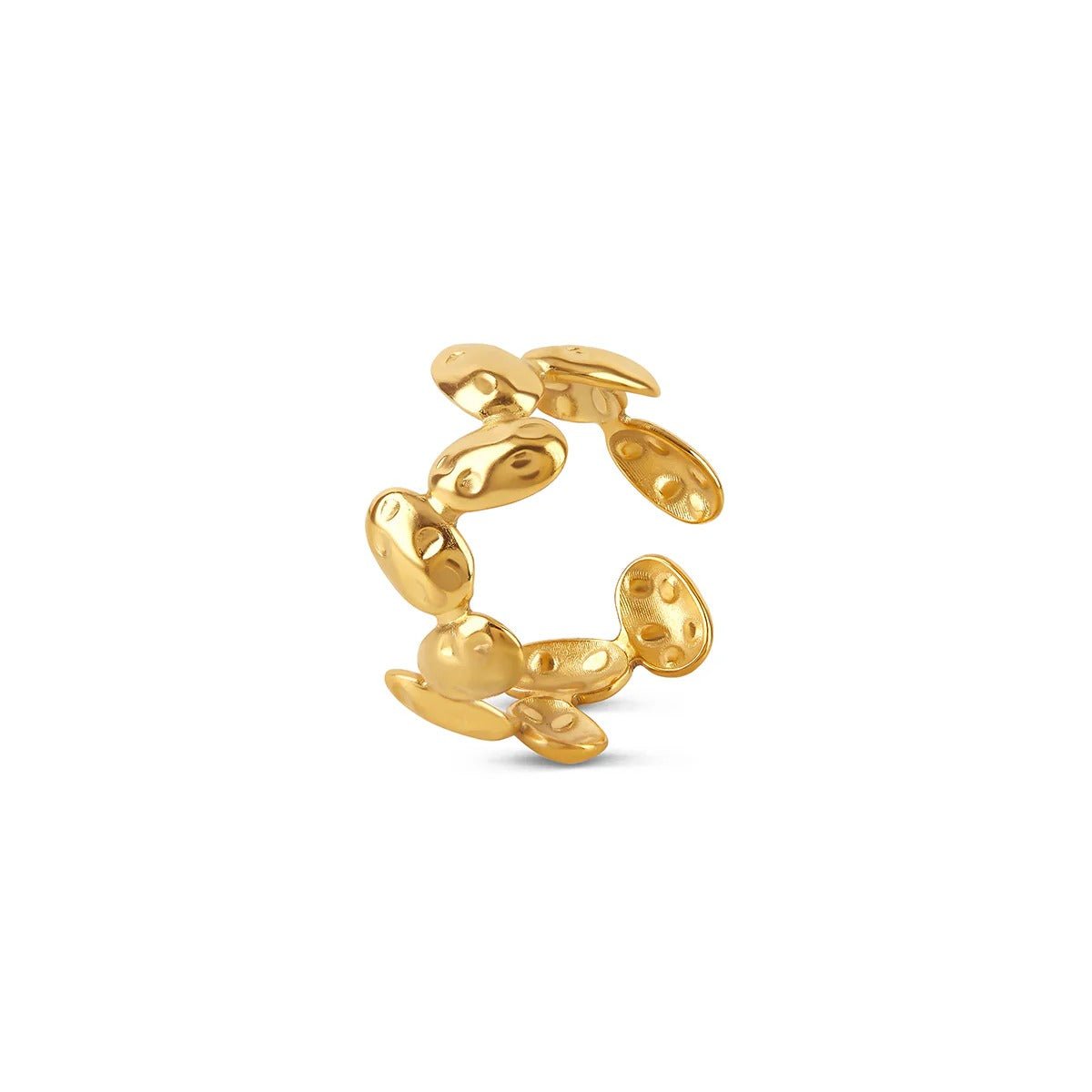 Textured Organic Adjustable Ring Plated in 18K Gold