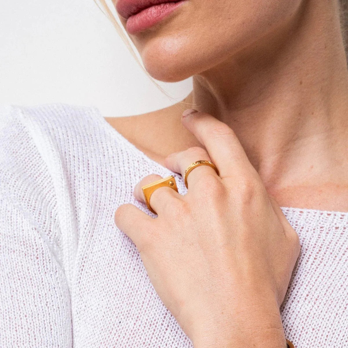 Screw Ring Plated in 18k Gold