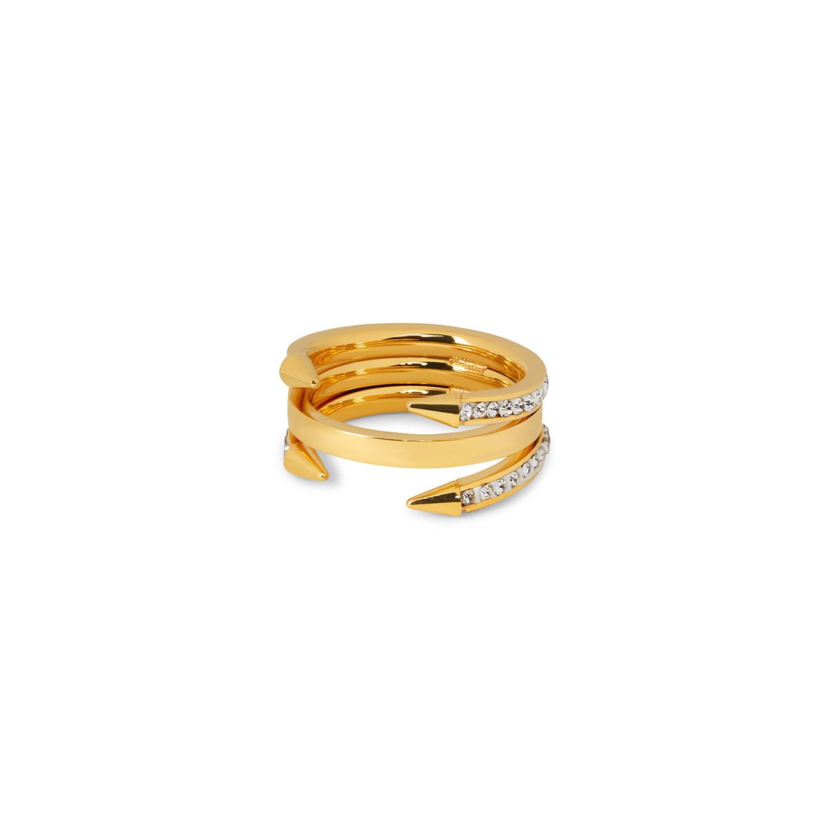 Nail Ring with Tips Plated in 18K Gold
