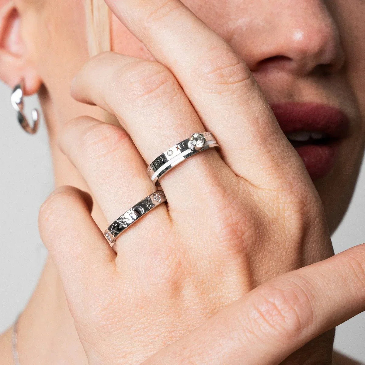 Queen Ring Crystal Stone - Silver