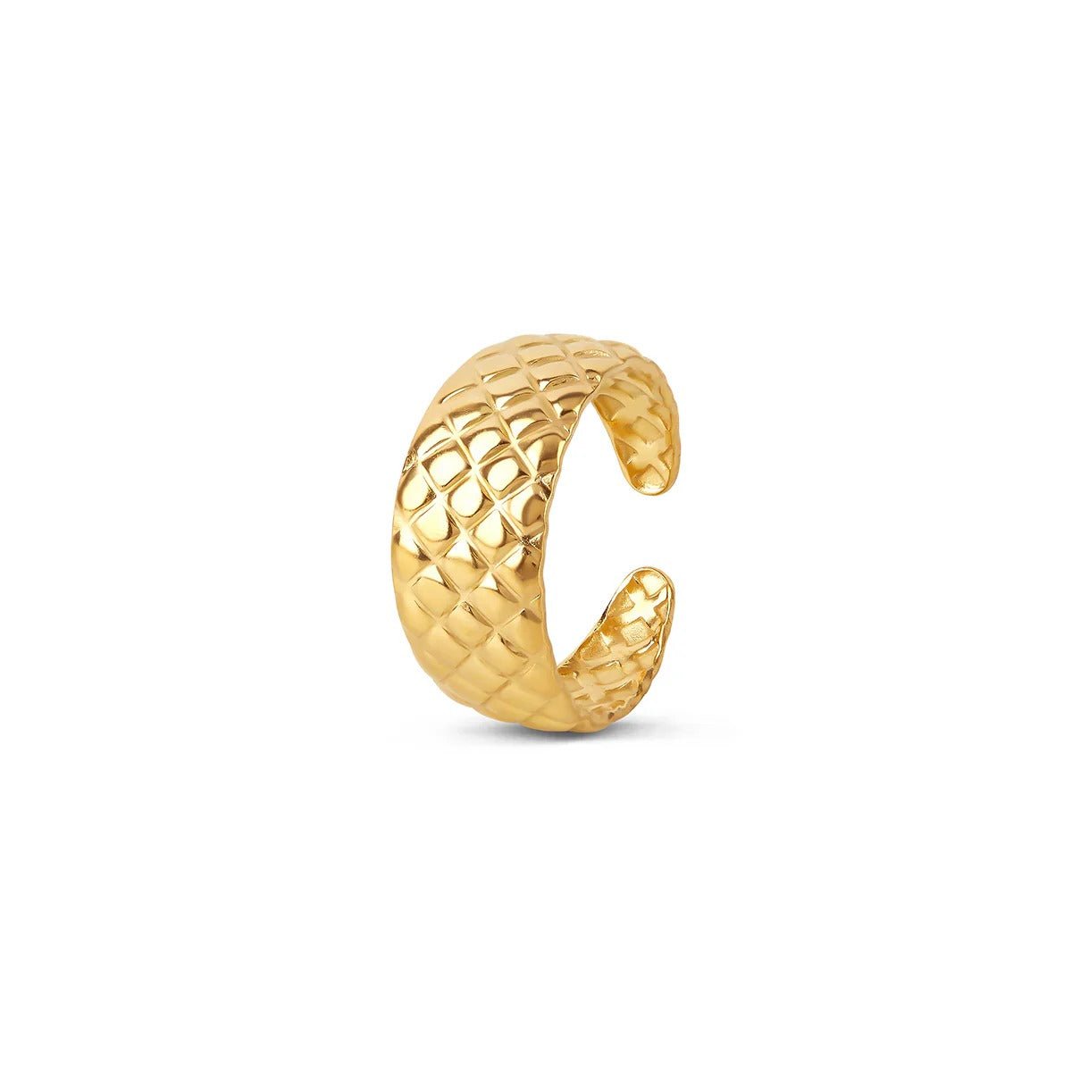 Luxurious Adjustable Weave Ring Plated in 18K Gold