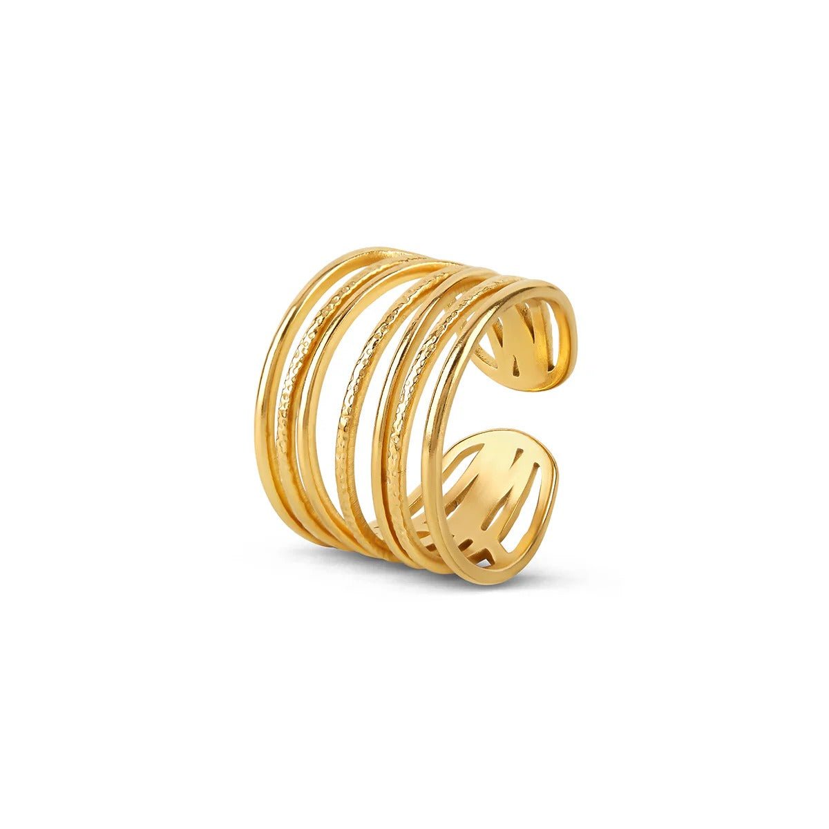Adjustable Weave Ring Plated in 18K Gold