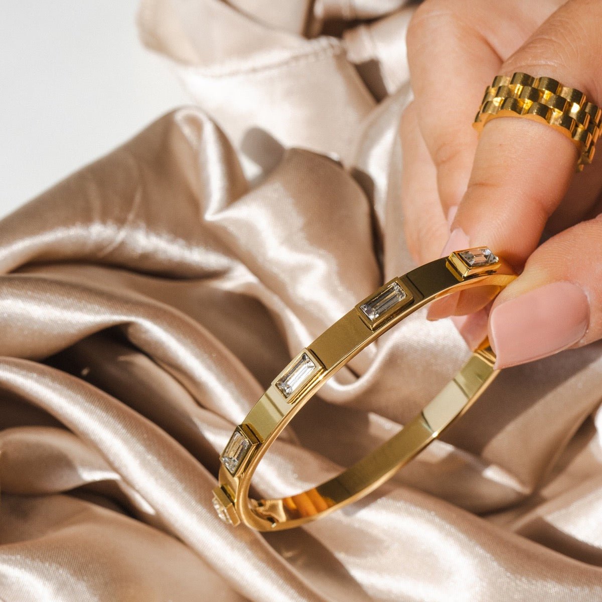 Navette Crystal Bracelet Plated in 18K Gold