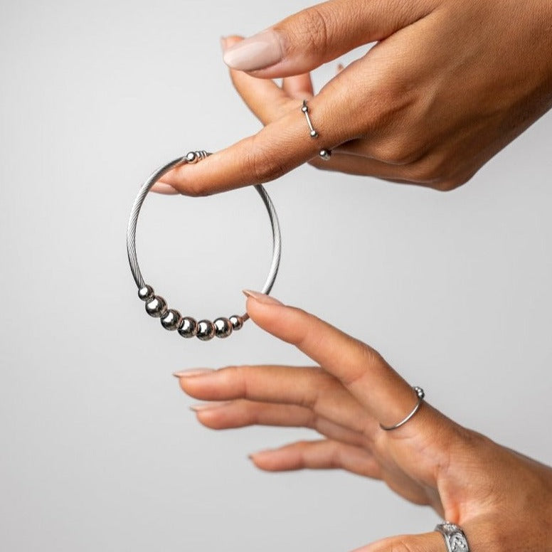 Adjustable Stress Relief Bracelet - Silver