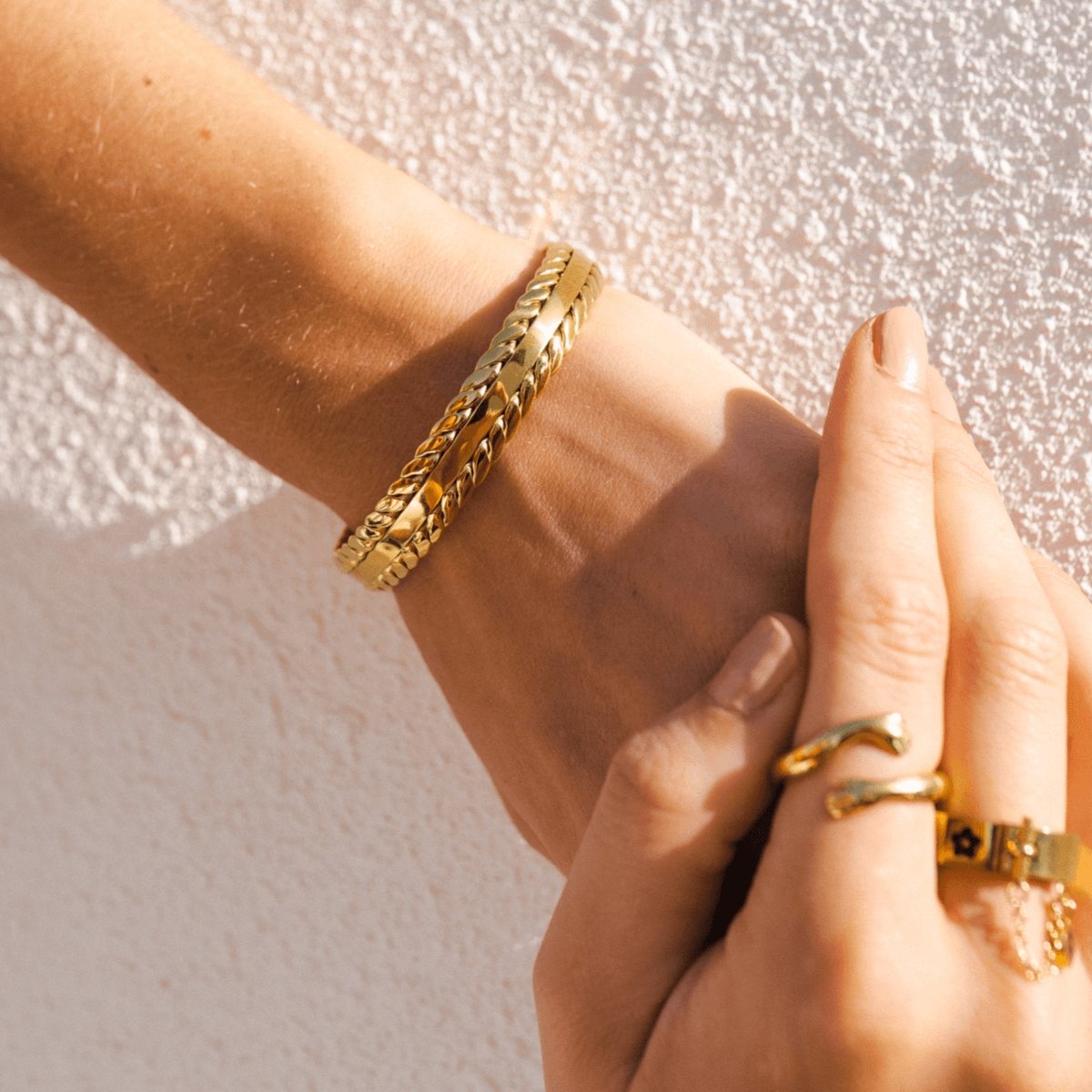 Gold Leaf Bracelet Plated in 18k Gold