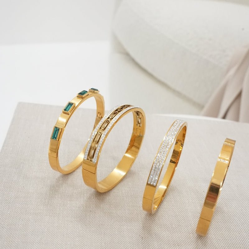 Ivy Bracelet with Stone Crystals Plated in 18k Gold