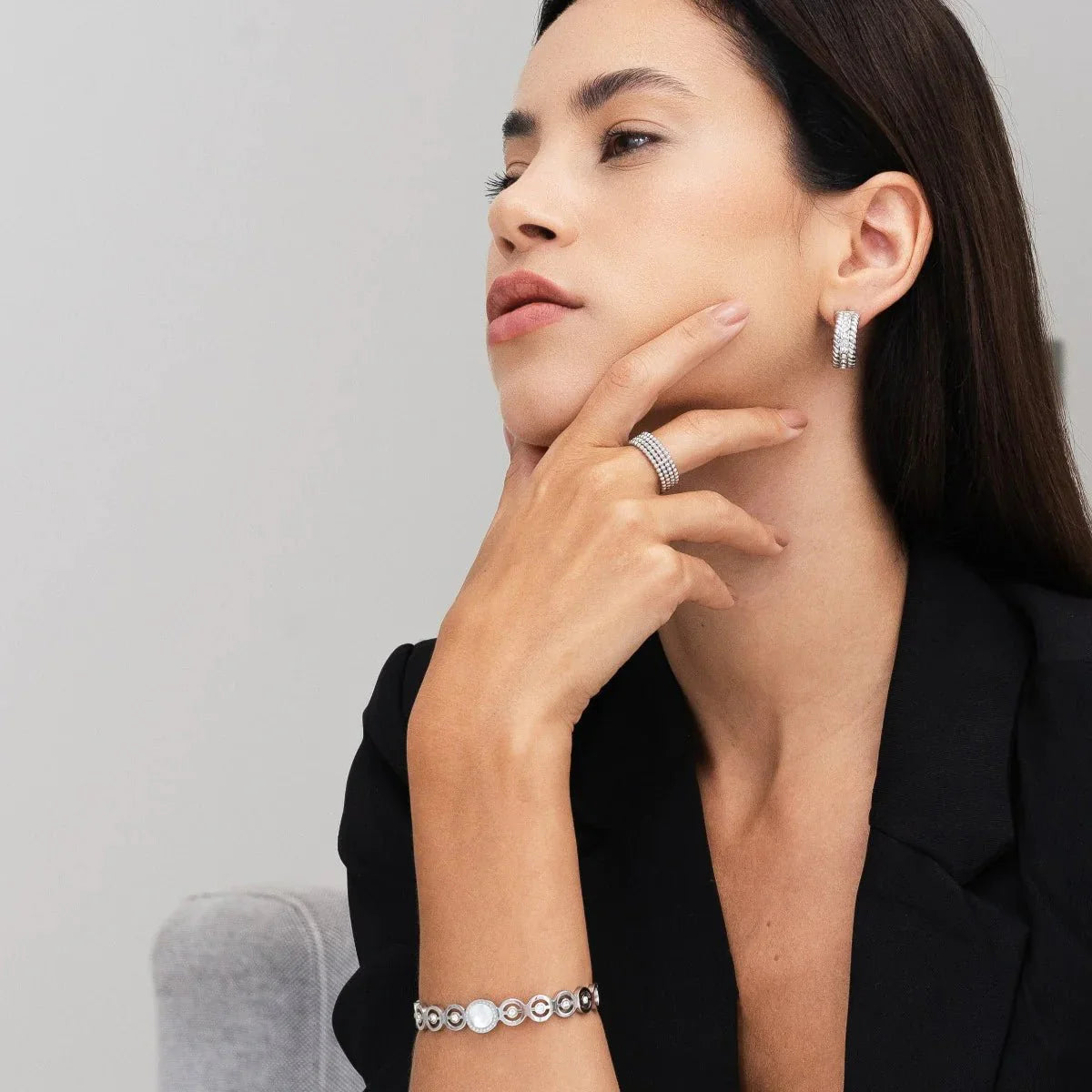 Olivia Bracelet Zirconia Stone - Silver