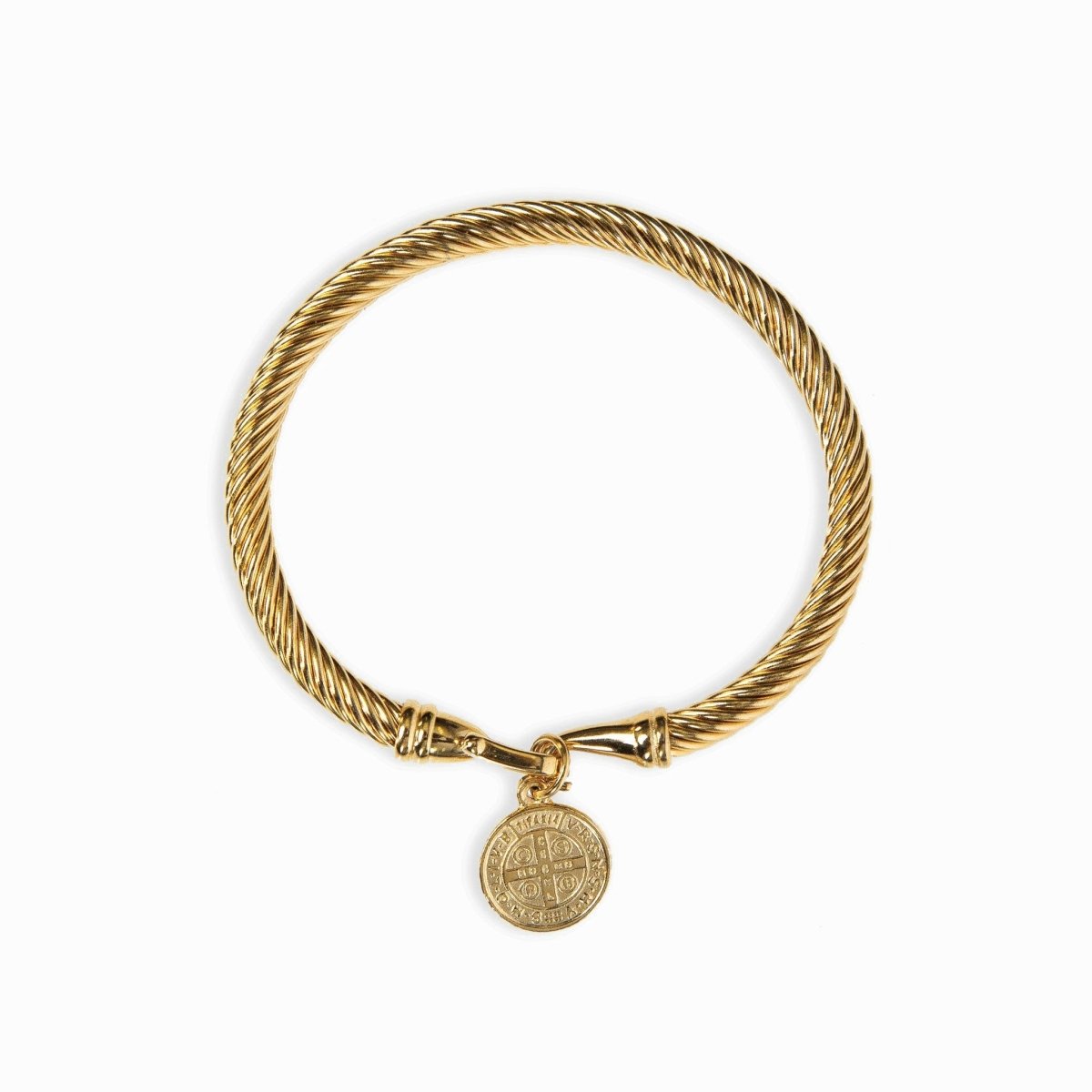 Saint Benedict Pendant Bracelet Plated in 18K Gold