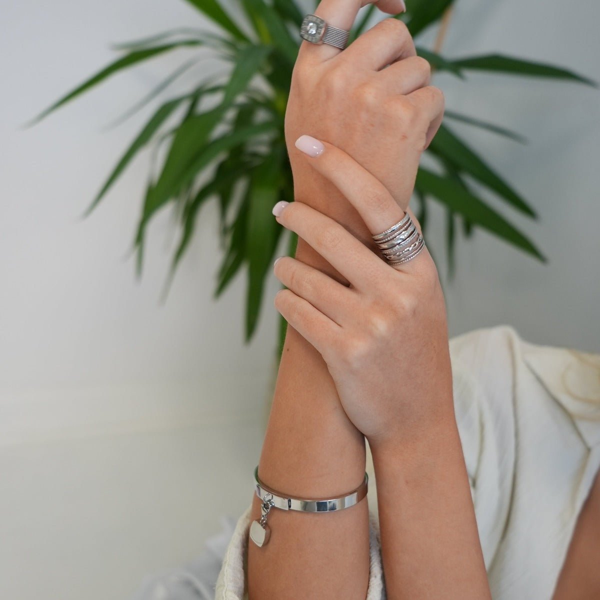 Square Charm Bracelet - Silver