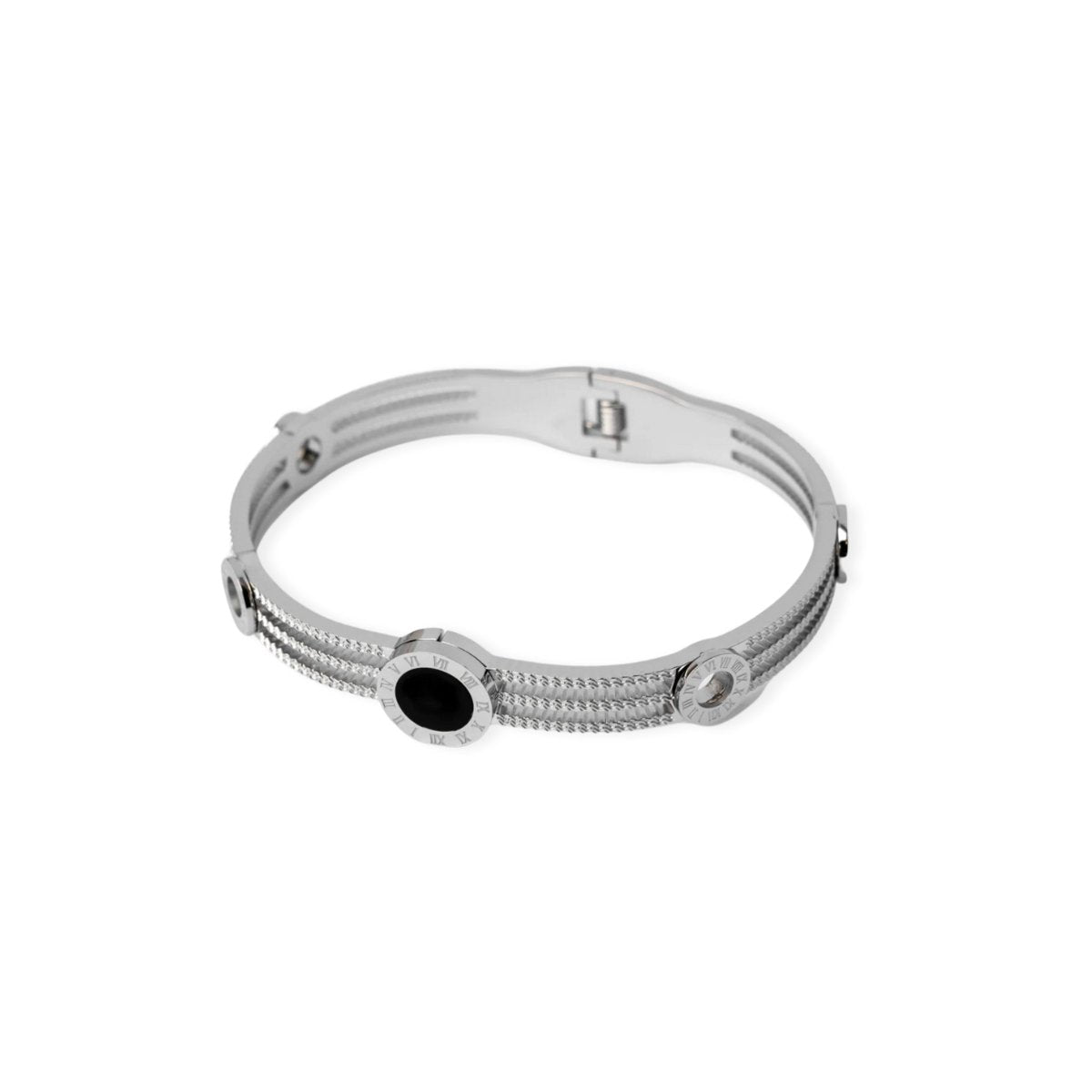 Triple Onyx Bracelet - Silver