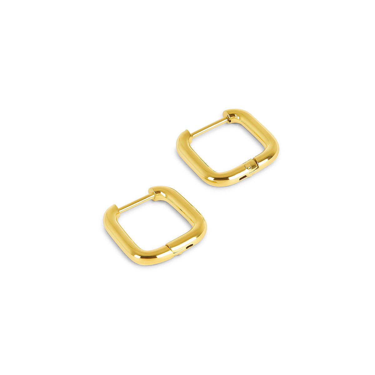 Square Hoop Earring Plated in 18k Gold
