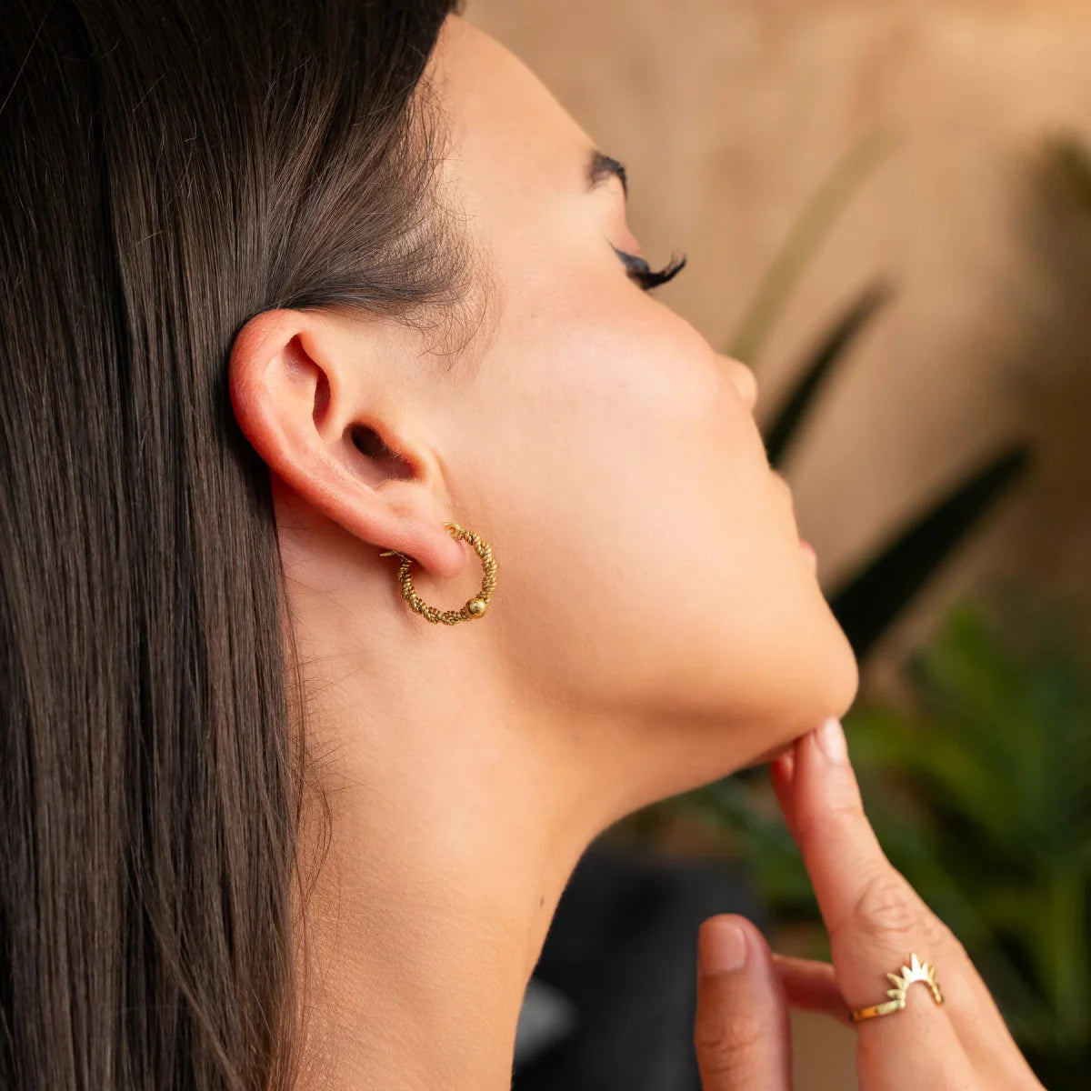 Twist Hoop Earring Plated in 18K Gold