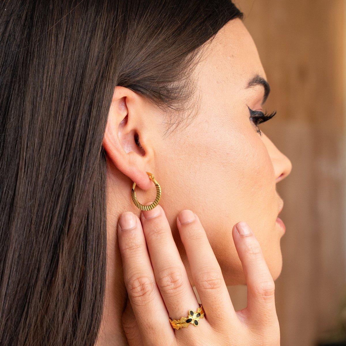 Catania Hoop Earring Plated in 18K Gold