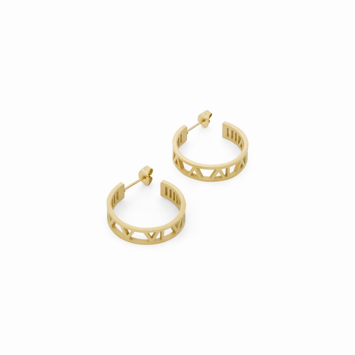 Numbered Hoop Earring Plated in 18K Gold