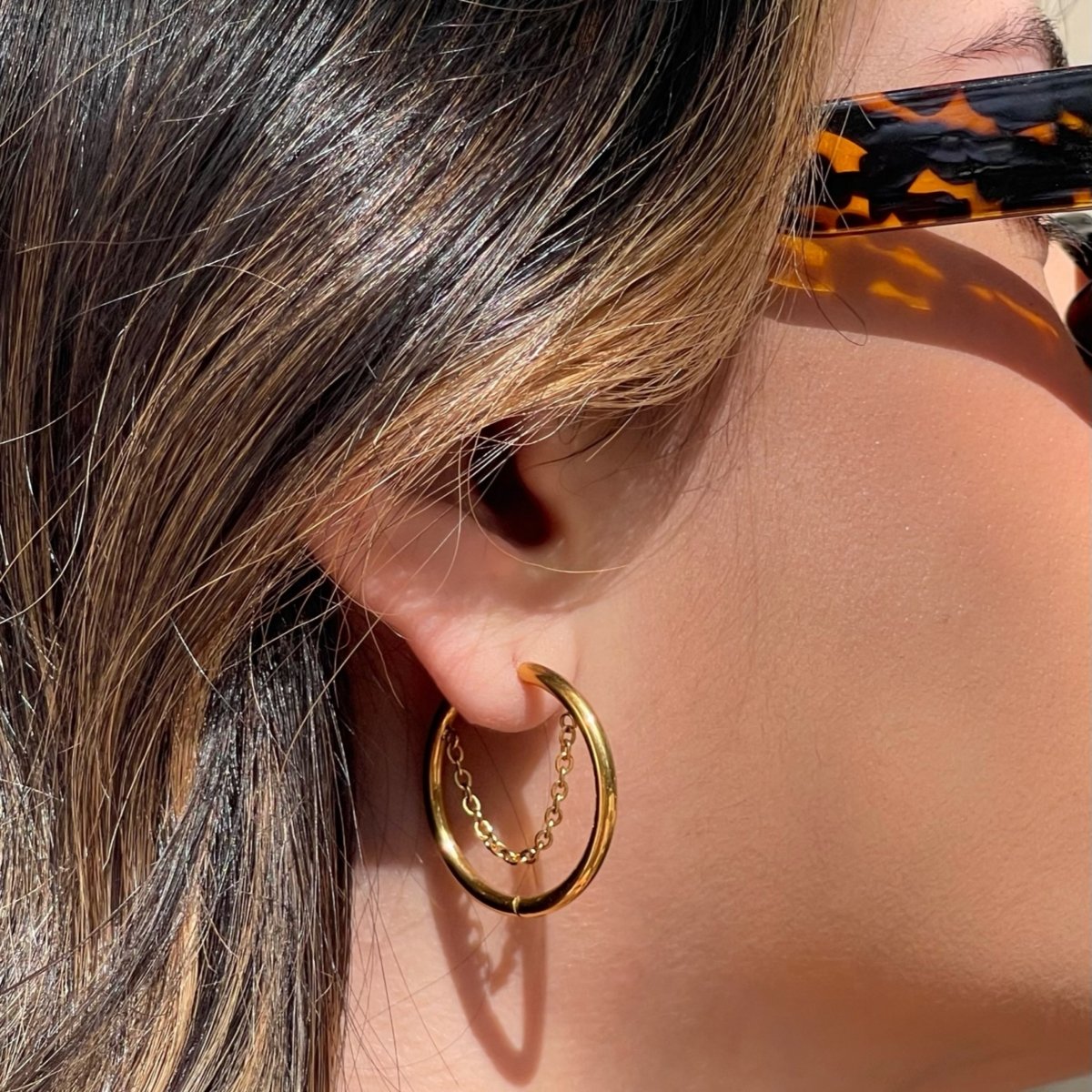 Kite Hoop Earring Plated in 18K Gold