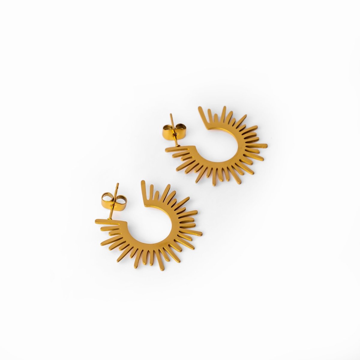 Spike Hoop Earring Plated in 18K Gold