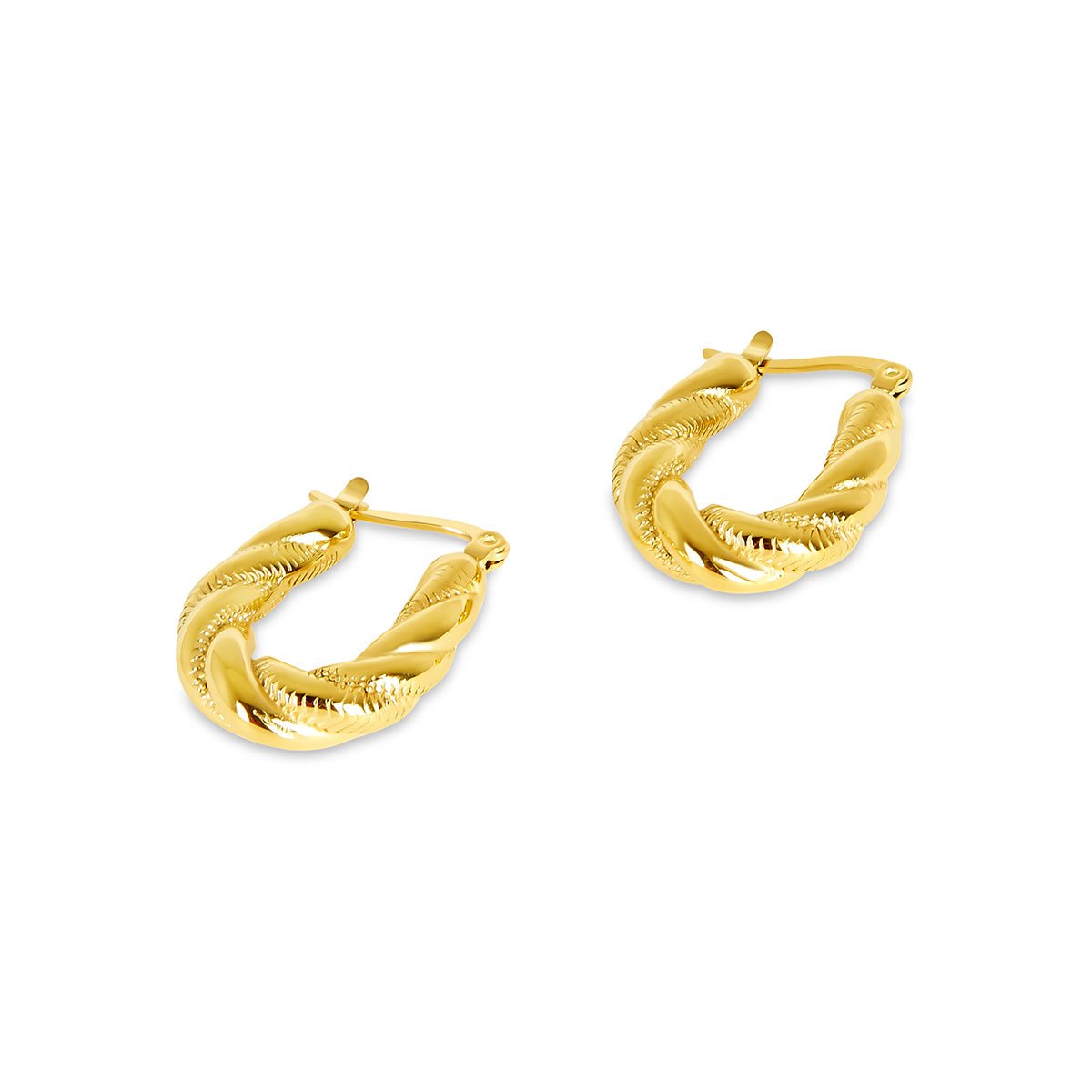 Twisted Hoop Earring Plated in 18K Gold