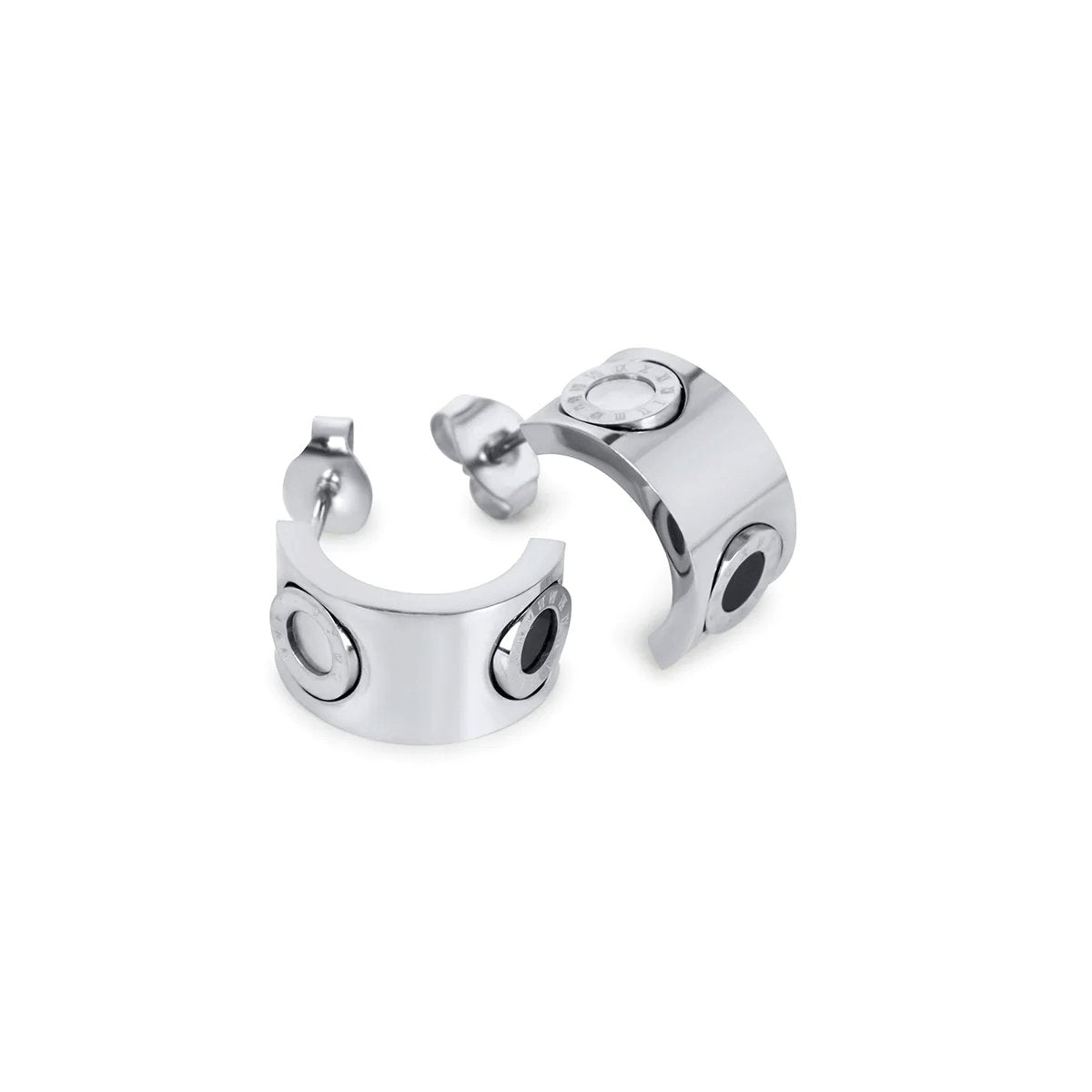 Rotating Roman Numeral Earring - Silver