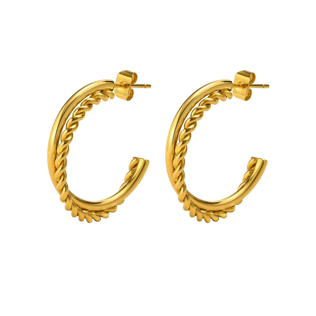 Madison Hoop Earrings Plated in 18k Gold