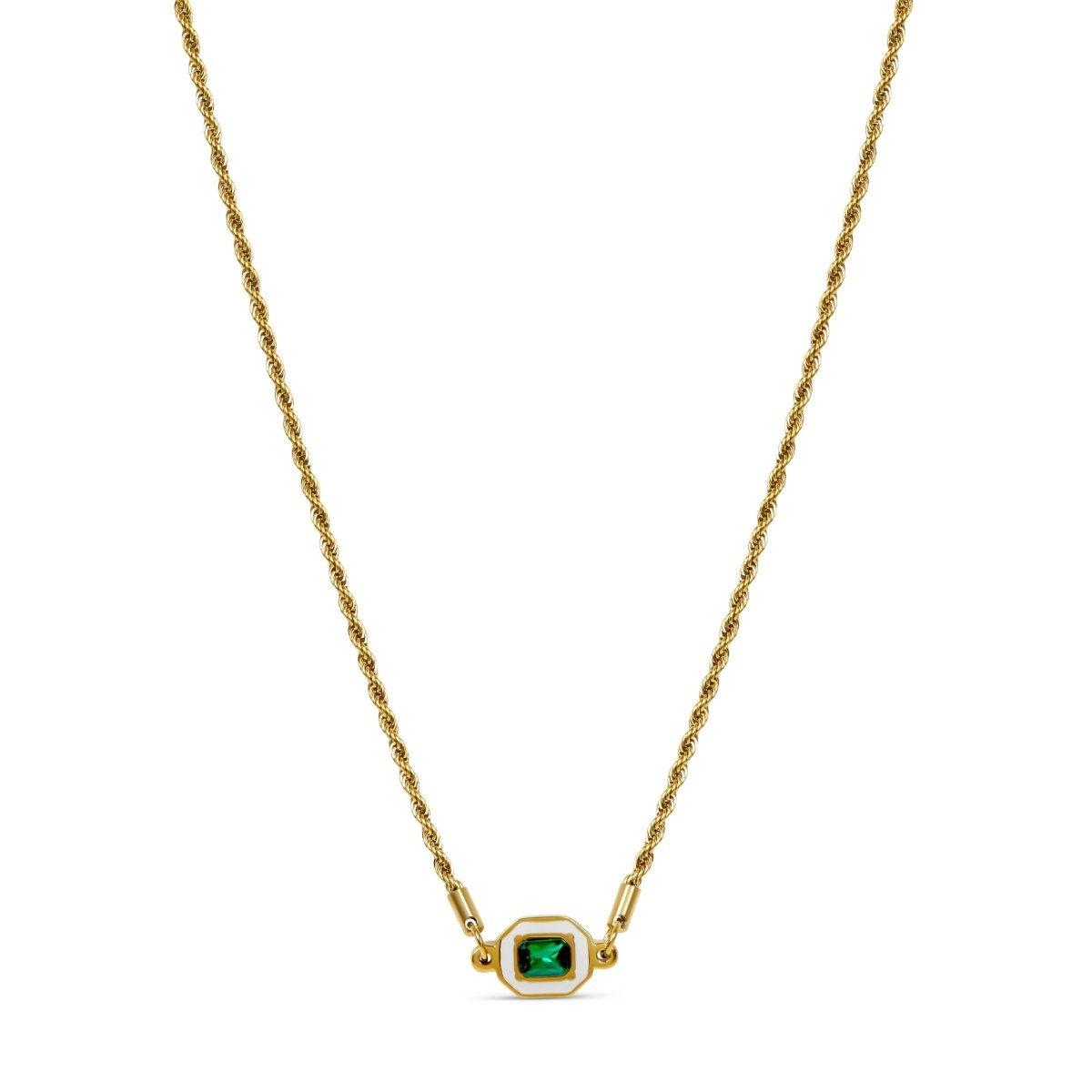 Aura Emerald Necklace Plated in 18K Gold