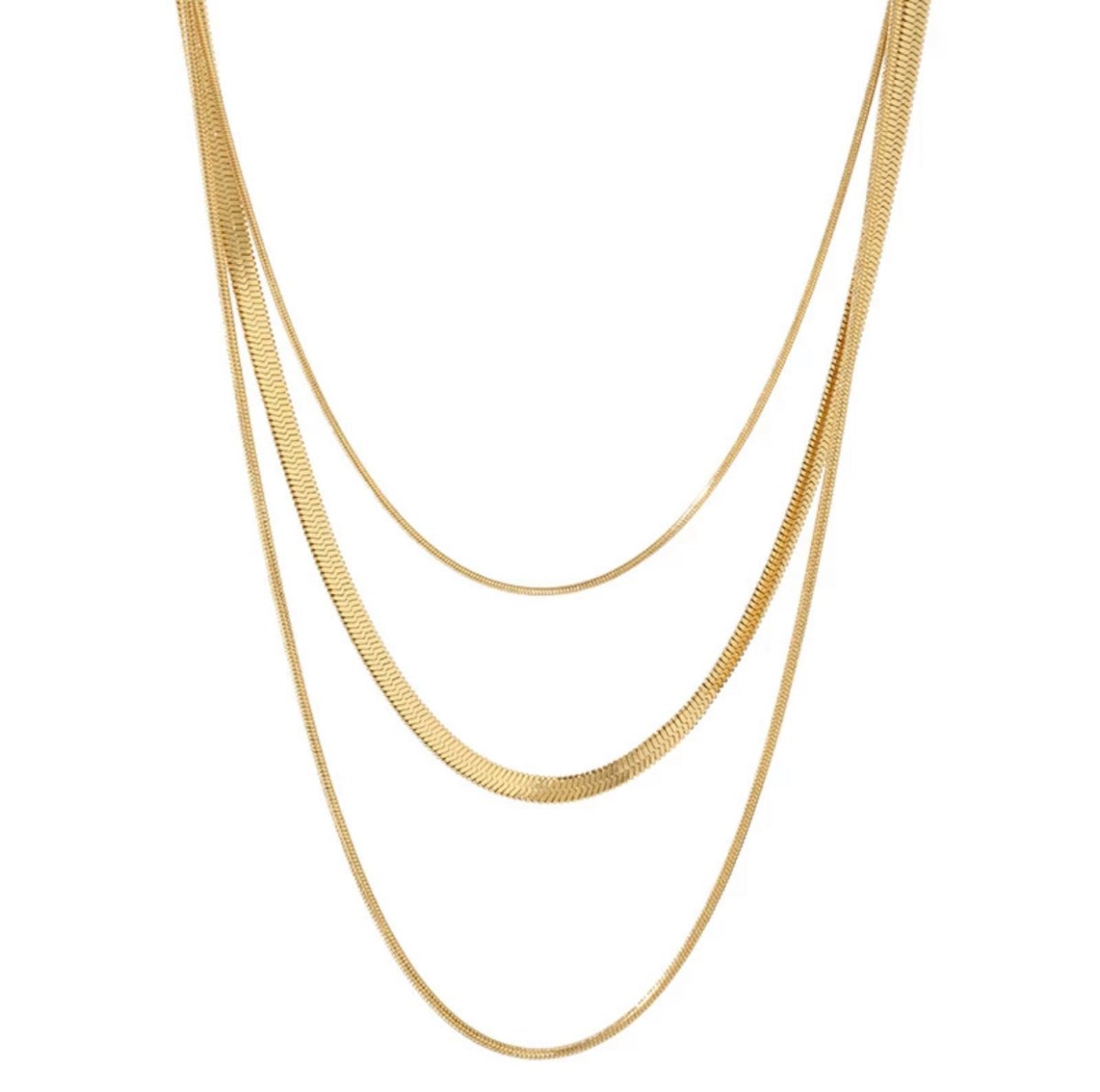 Revyora Trio Layered Gold-Plated Necklace