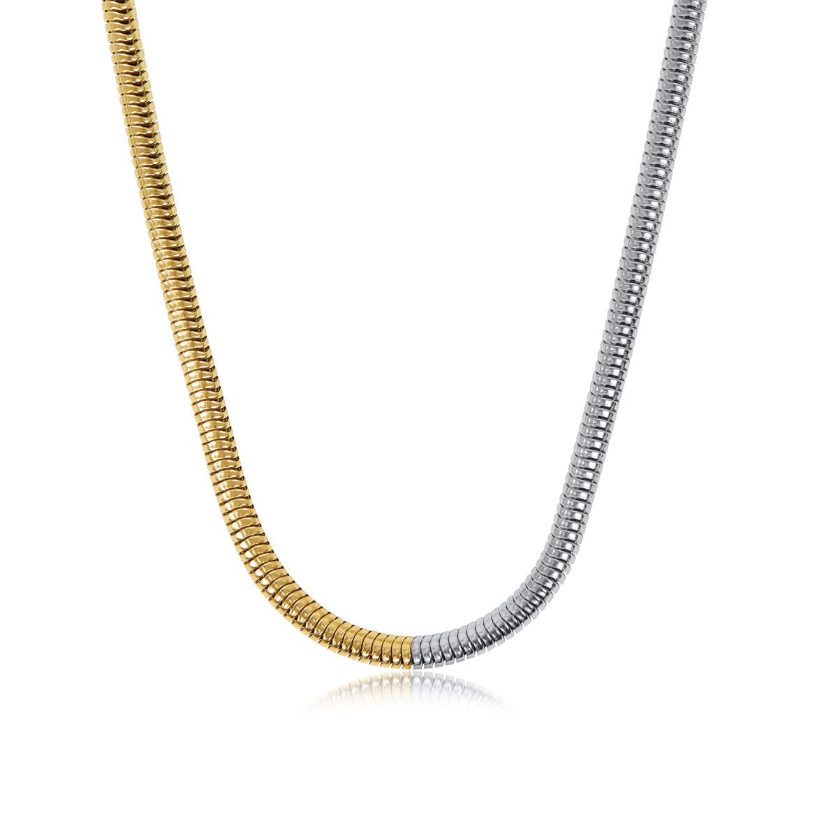 Contrast Necklace Mesh Plated in 18K Gold