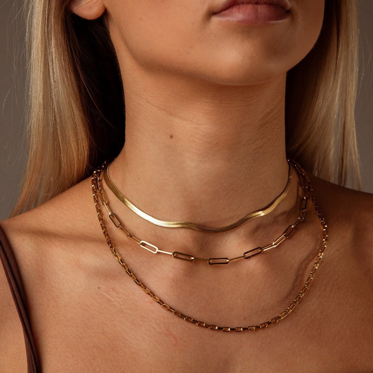Celina Chain Link Necklace Plated in 18K Gold