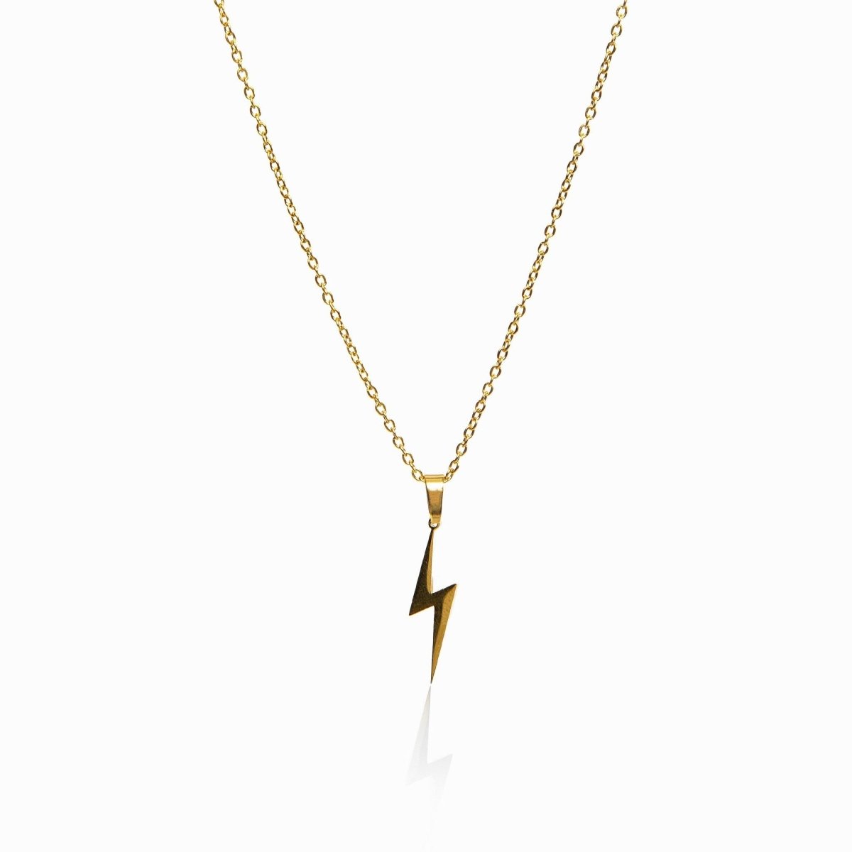 Energy Pendant Lightning Necklace Plated in 18K Gold