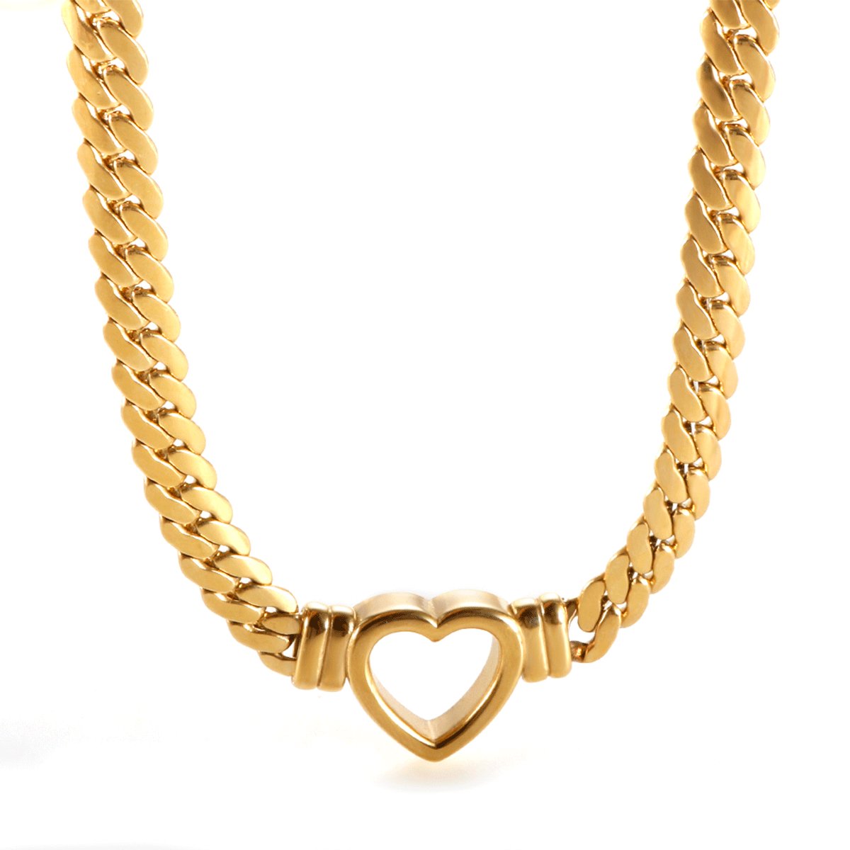 Minimalist Heart Choker Necklace Plated in 18K Gold