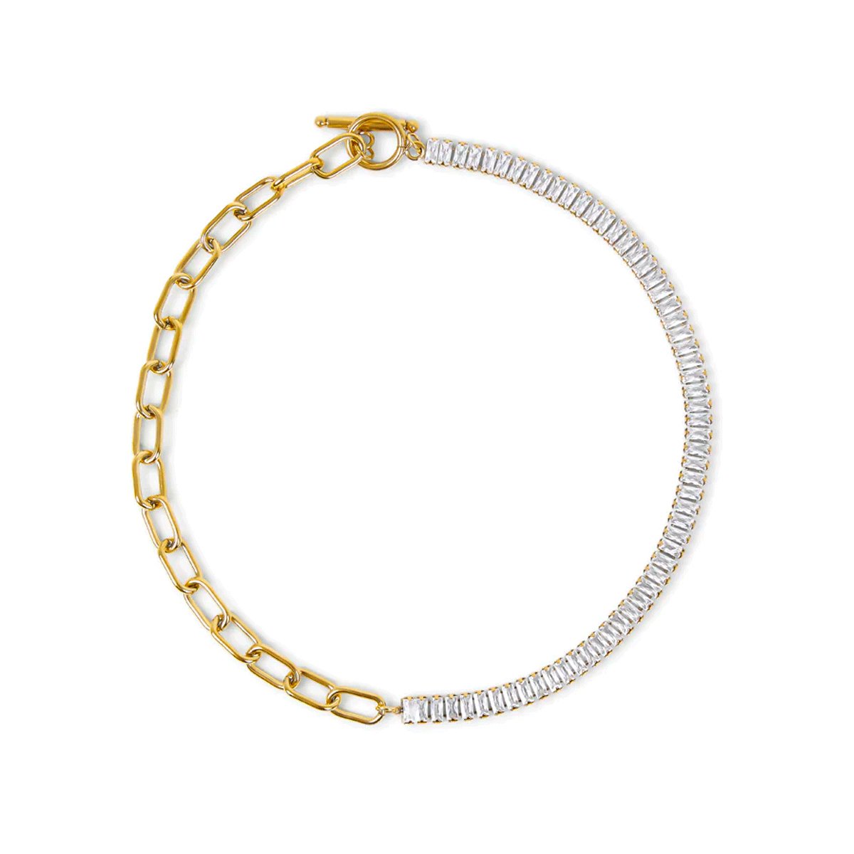 Riviera Baguette Choker Necklace Plated in 18k Gold