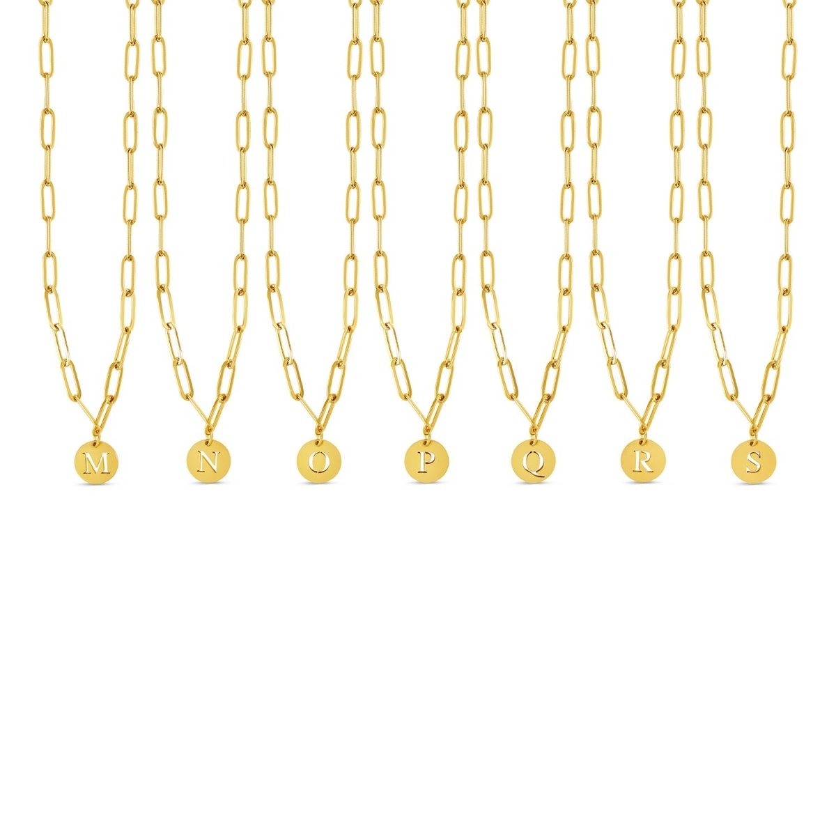 Initial Letter Clip Chain Necklace Plated in 18K Gold