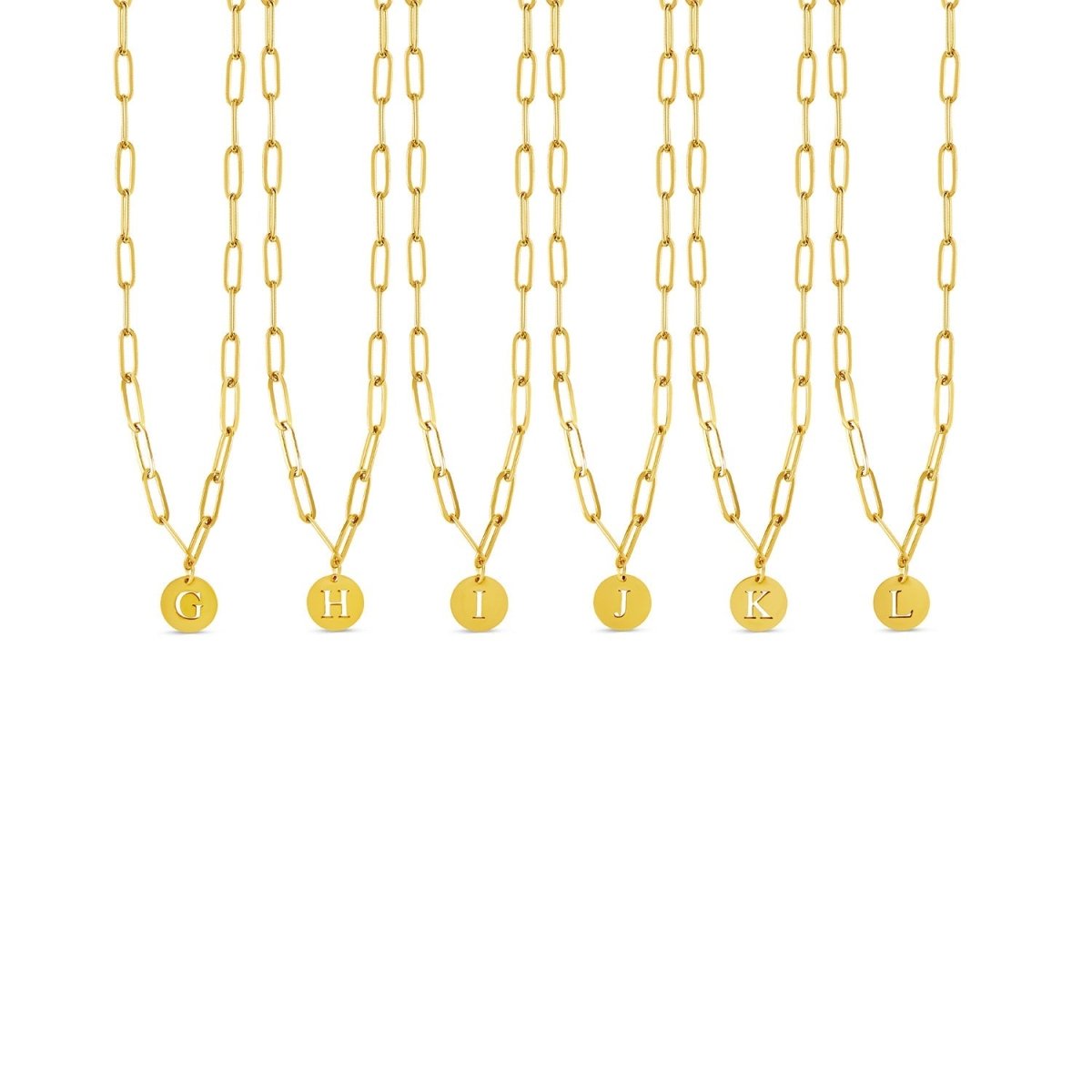 Initial Letter Clip Chain Necklace Plated in 18K Gold