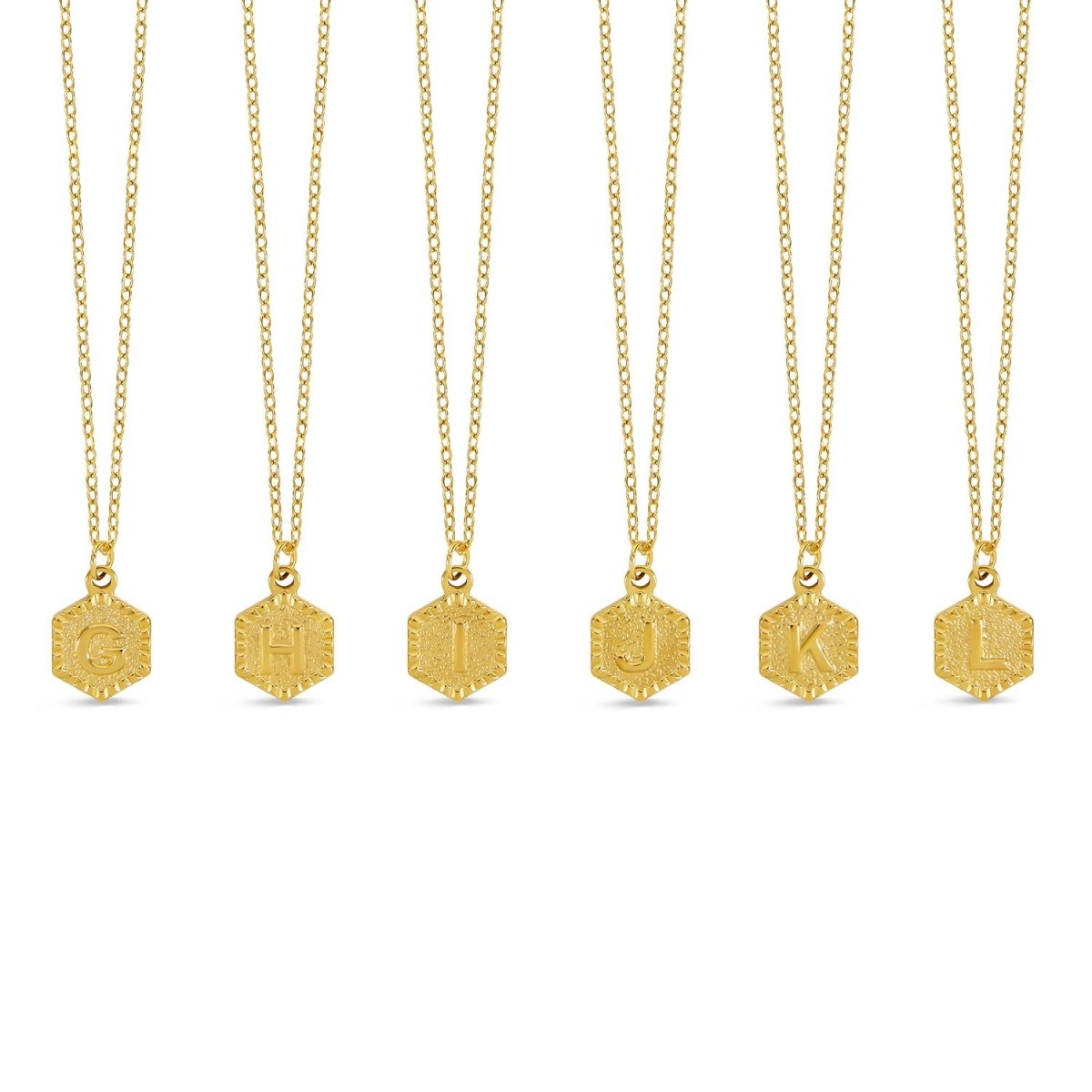 Initial Letter Necklace Hex Plated in 18K Gold